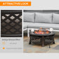 Outsunny Outdoor Fire Pit, Firepit with Grill Net, Mesh Lid, Poker, for Camping, Bonfire, Picnic, Bronze