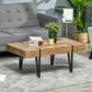 HOMCOM Rustic Coffee Table, Rectangle Nature Central Table with Steel Hairpin Legs for Living Room