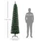 HOMCOM 6FT Artificial Snow Dipped Christmas Tree Xmas Pencil Tree Holiday Home Indoor Decoration with Foldable Black Stand, Green