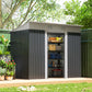 Outsunny 7' x 4' Outdoor Storage Shed, Metal Garden Tool Storage House Organizer with Lockable Sliding Doors and Vents for Backyard Patio Lawn, Charcoal Grey