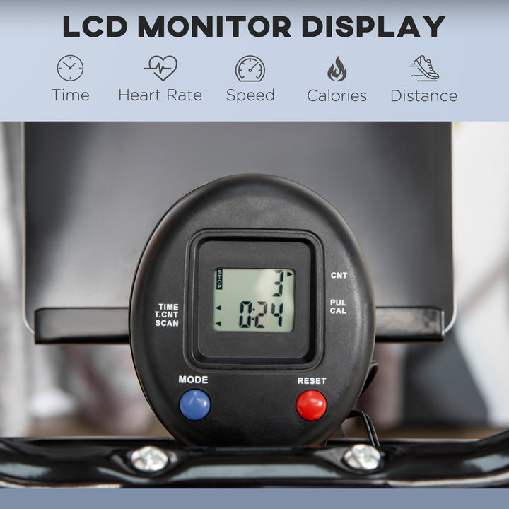 Soozier Gazelle Glider Air Walker Exercise Machine Elliptical Trainer with Four Resistance Levels, LCD Monitor, Heart Rate Sensor, Two Wheels