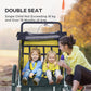 Aosom 2-in-1 Bike Trailer for Kids, Foldable 2-Seat Baby Stroller with 5-Point Harness, Rubber Wheels, Storage Bag, Black