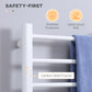HOMCOM 8-Bar Heated Towel Warmer Rack with Built-in Timer and LED Indicators, Wall Mounted & Free Standing Carbon Steel Electric Towel Bar with Adjustable Temperature, White