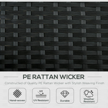 Outsunny Wicker Double Chaise Lounge Chair Outdoor Recliner 2 Person Rattan Patio Reclining Sunbed Furniture Cushioned w/Adjustable Backrest, Cream White