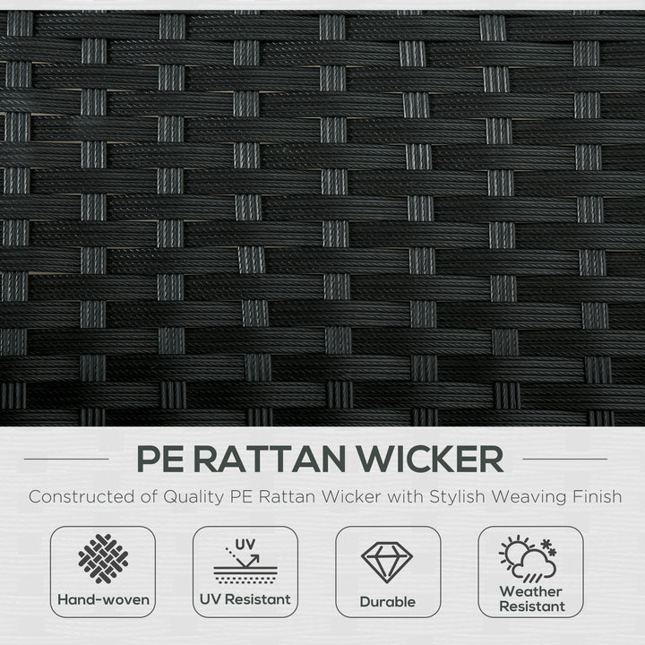 Outsunny Wicker Double Chaise Lounge Chair Outdoor Recliner 2 Person Rattan Patio Reclining Sunbed Furniture Cushioned w/Adjustable Backrest, Cream White