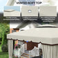 Outsunny 10' x 10' Outdoor Patio Gazebo Double Soft-top Garden Shelter Tent with Curtains, & Mesh Screen Drapes, Brown