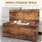 HOMCOM 39.5" Storage Chest with 2 Safety Hinges, Storage Box Organizer with Flip-Top Lid, Entryway Storage Bench, Rustic Brown