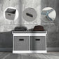 HOMCOM Shoe Storage Bench with Seat, Entryway Bench Seat with Cushion, 2 Fabric Drawers for Hallway, White