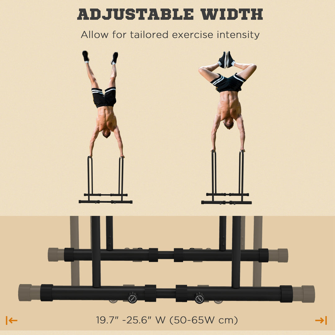 Soozier Adjustable Dip Station, Push Up Bars with 6 Width and 2 Height Levels for Home Gym Fitness Workout