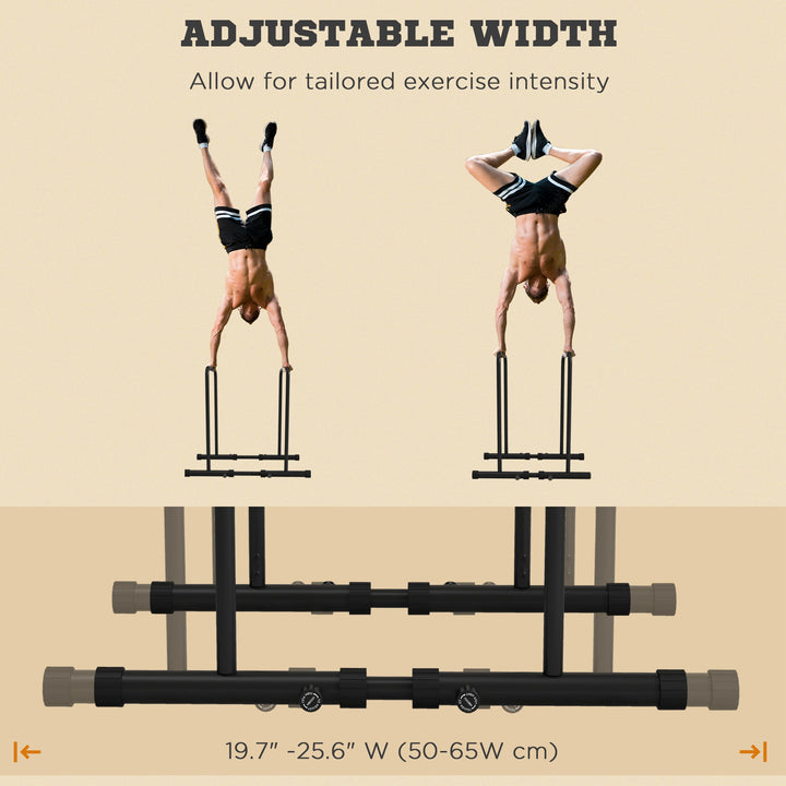 Soozier Adjustable Dip Station, Push Up Bars with 6 Width and 2 Height Levels for Home Gym Fitness Workout