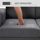 HOMCOM 3 Seater Sofa, Linen Upholstered Cozy Padded Couch with Steel Leg, Backrest and Wide Armrest, for Living room, Bedroom, Grey