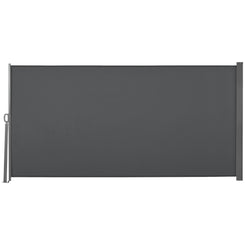 Outsunny 118" x 63" Retractable Side Awning Patio Outdoor Folding Privacy Screen with Resistance to UV Rays & Wind, Grey