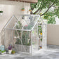 Outsunny 6' x 6' Walk-In Greenhouse, Polycarbonate Greenhouse with Sliding Door, Window, Aluminium Frame, Foundation, Silver