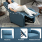 HOMCOM Fabric Recliner Chair Manual Home Theater Seating Single Reclining Sofa Chair with Padded Seat for Living Room, Dark Grey