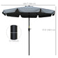 Outsunny 8.5 ft Outdoor Market Table Umbrella, Round Patio Umbrella with Tilt and Crank for Garden, Backyard, Deck, Wine Red