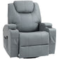 HOMCOM Massage Recliner Chair, Swivel Nursery Rocker Chair, Manual Reclining Sofa with 8 Vibration Points, PU Leather, Cup Holders, Side Pockets, for Living Room, Black