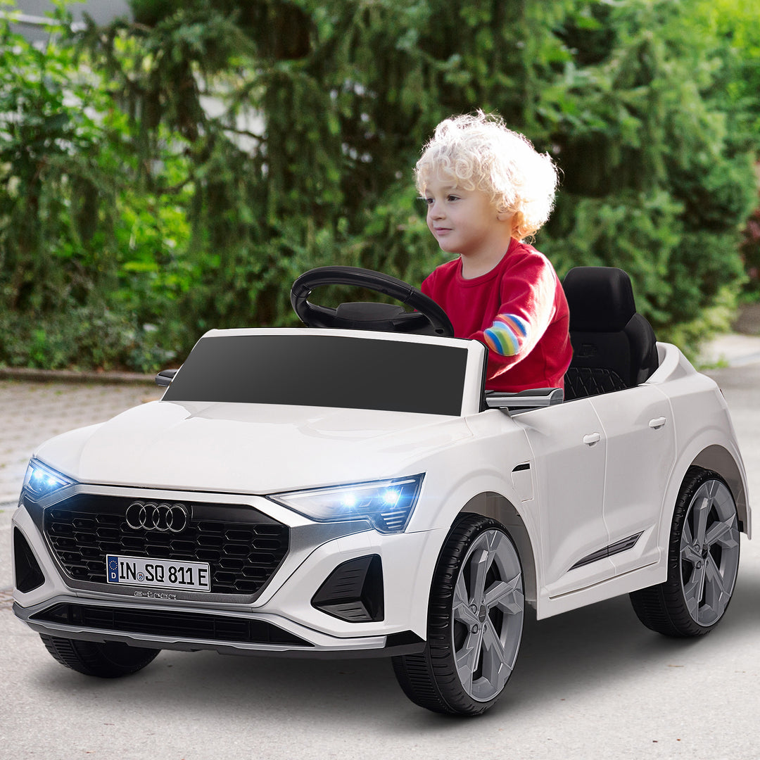 Qaba 12V Battery Powered Kids Electric Car, Audi Q8 etron Sportback Licensed Ride on Car w/ Remote Control, White