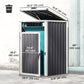 Outsunny Double Garbage Bin Shed, Lockable Outdoor Storage Shed with Openable Lid, Galvanized Frame for Garden Patio, Dark Grey