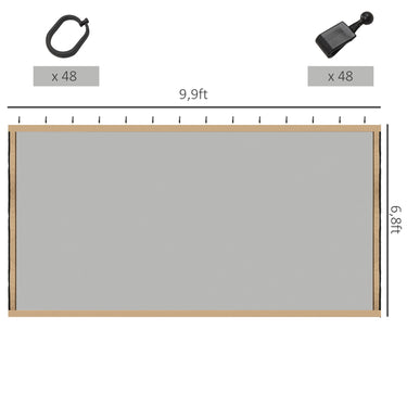 Outsunny Gazebo Replacement Mosquito Netting 10' x 10' Black Screen Walls for Canopy with Zippers for Parties and Outdoor Activities