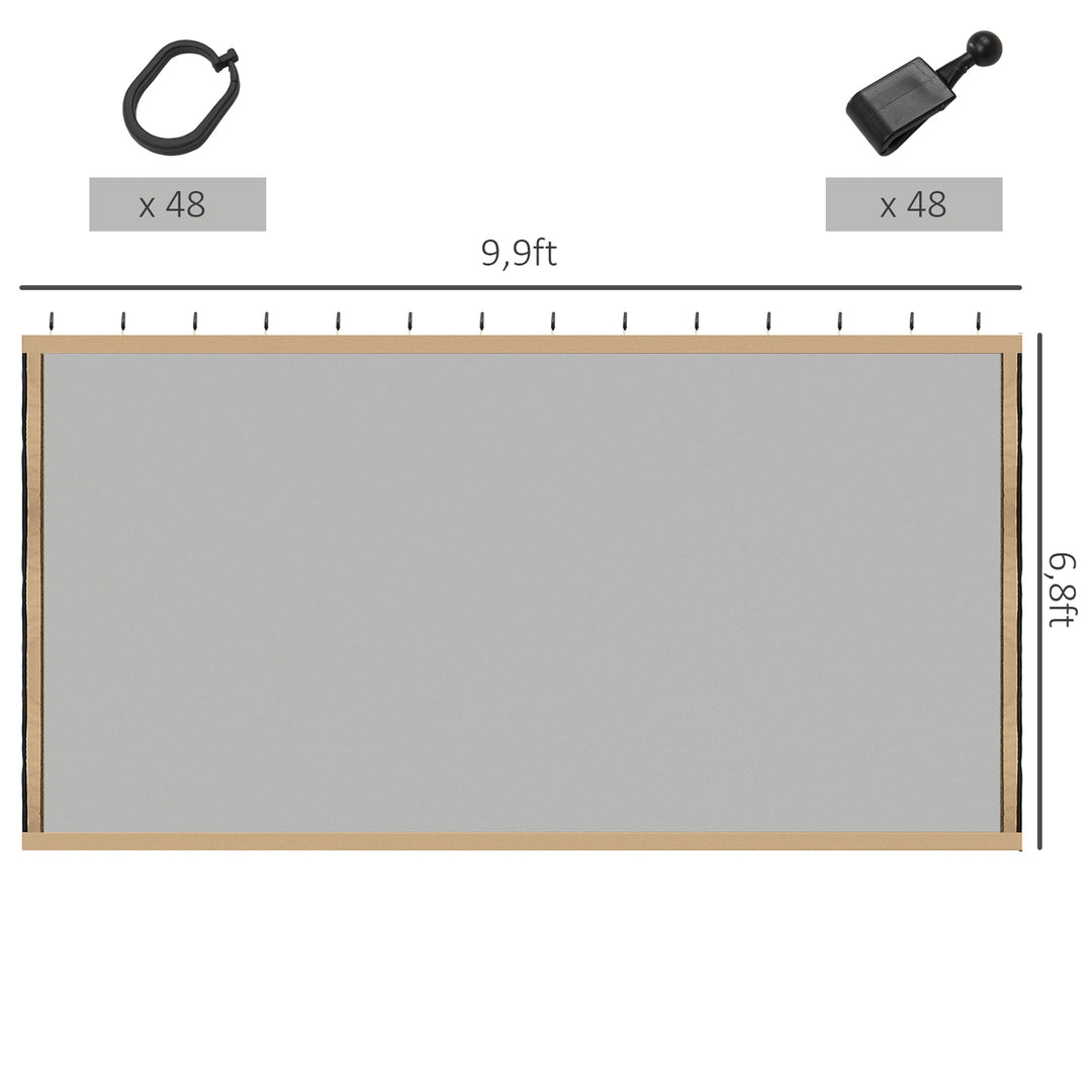 Outsunny Gazebo Replacement Mosquito Netting 10' x 10' Black Screen Walls for Canopy with Zippers for Parties and Outdoor Activities