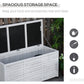 Outsunny 75 Gallon Wooden Storage Box patio Deck Box Bench, Garden Backyard Outdoor Storage Container with Aerating Gap & Weather-Fighting Finish, White