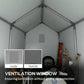 Outsunny 8' x 6' Carport with Sidewalls and Roll-up Door, Outdoor Storage Shelter for Motorcycle and Car, Grey