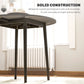 HOMCOM Folding Dining Table, Round Drop Leaf Kitchen Table for Small Spaces with Wood Legs, Distressed Grey