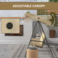 Outsunny 3 Seater Patio Swing Chair, Porch Swing with Adjustable Canopy and Removable Cushions, Outdoor Swing Seat, Beige