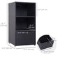 Outsunny Outdoor Storage Cabinet, Patio Storage Box Rack Rattan Wicker Pool Towel Valet Organizer Poolside Garden Lawn Bathroom Furniture Shelf w/ Shelf Drawer, Dark Brown
