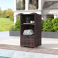 Outsunny Outdoor Storage Cabinet, Patio Storage Box Rack Rattan Wicker Pool Towel Valet Organizer Poolside Garden Lawn Bathroom Furniture Shelf w/ Shelf Drawer, Dark Brown