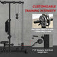 Soozier Lat Pull Down Machine, High / Low Pulley Machine with Adjustable Seat and Flip-Up Footplate, Red
