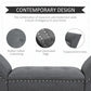 HOMCOM Modern Upholstered Bench, End of Bed Bench for Bedroom, Hallway Bench with Arms and Nailhead Trim