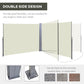 Outsunny Double Retractable Side Awning, 236" x 63" Outdoor Privacy Wall, Patio Screen for Garden, Balcony, Backyard, Grey