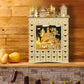 HOMCOM Wooden Christmas Advent Calendar, Lighted 24 Days Xmas Calendar House, Christmas Table Decoration with Countdown Drawers, Bible Characters, Battery Operated, Natural