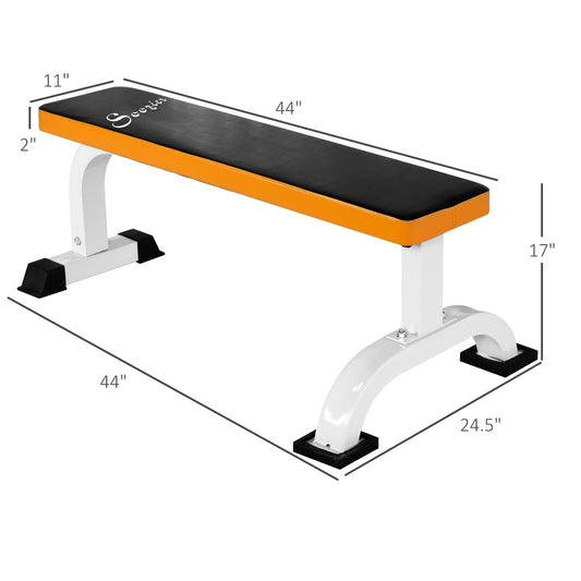 Soozier Multipurpose Workout Bench Flat Barbell Bench Weight Lifting Equipment Home Gym Utility Board