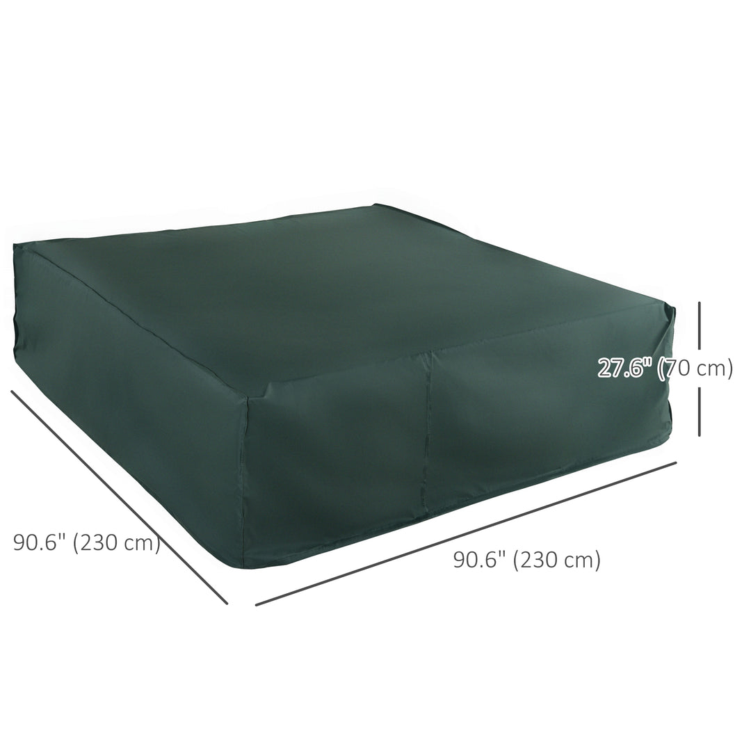 Outsunny Large Patio Garden Furniture Set Cover 600D Oxford Square Waterproof, 90.6" L x 90.6" W x 27.6" H, Green