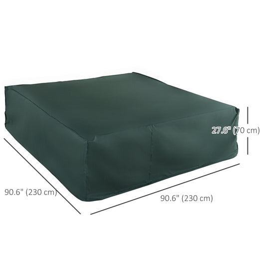 Outsunny Large Patio Garden Furniture Set Cover 600D Oxford Square Waterproof, 90.6" L x 90.6" W x 27.6" H, Green