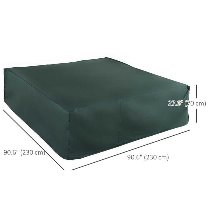 Outsunny Large Patio Garden Furniture Set Cover 600D Oxford Square Waterproof, 90.6" L x 90.6" W x 27.6" H, Green