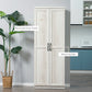 HOMCOM 63" Kitchen Storage Cabinet, 5-tier Pantry Cabinet with Doors and Adjustable Shelves for Dining Room, Distressed White