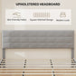 HOMCOM Queen Size Bed Frame with Upholstered Headboard, Modern Platform Bed Frame with Wood Slats, 1100 lbs Capacity, Cream