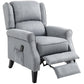 HOMCOM Massage Recliner Chair for Living Room, Push Back Recliner Sofa, Suede Wingback Reclining Chair with Extendable Footrest, Wood Legs, Remote Control, Side Pockets, Black