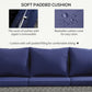Outsunny 6 Pieces Wicker Patio Furniture Set with Cushions, 7-Seater Rattan Patio Sofa Set with Storage Table, Navy Blue