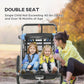 Aosom 2 Seat Bike Trailer for Kids 2-in-1 Double Baby Jogging Stroller with Handbrake, Rubber Wheels, 5 Point Harness, Waterproof Cover, Storage Bag, Reflectors, Yellow