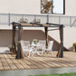 Outsunny Metal Pergola with Sliding Roof Canopy, Retractable Pergola Canopy, 10' x 10', Dark Grey