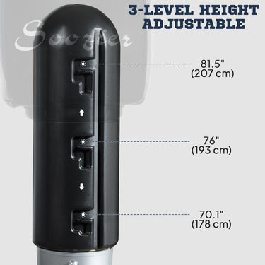 Soozier Free Standing Punching Bag, Height Adjustable Boxing Bag with Fillable Base, Pu-Wrapped for Youths Adults Fitness Training, Home Gym Use, Multi-colour