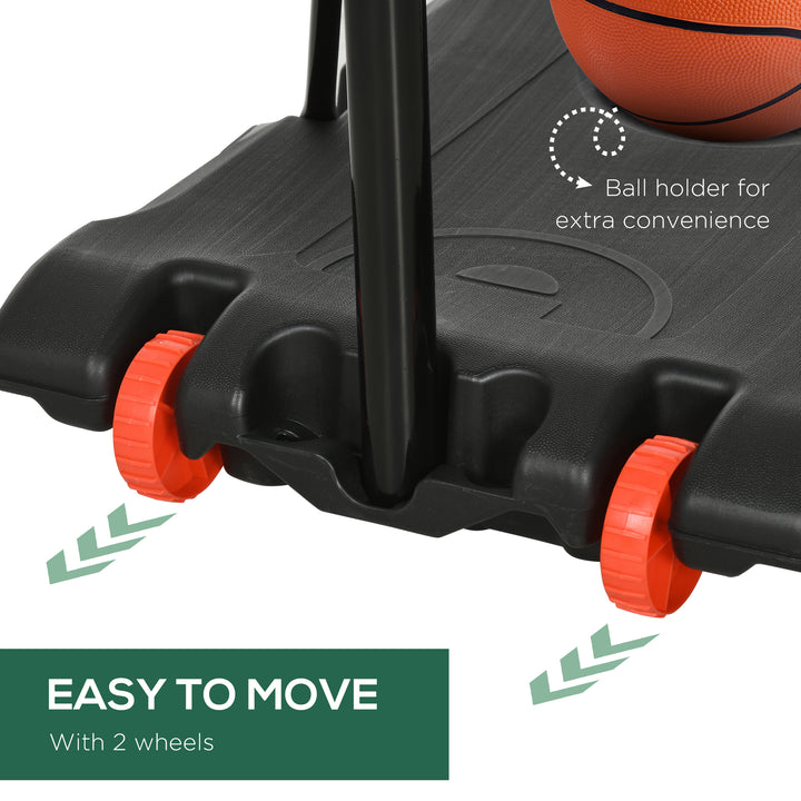 Soozier Adjustable Basketball Hoop and Basketball Stand w/ Sturdy Backboard and Weighted Base, Portable on Wheels