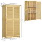Outsunny 3' x 5' Wooden Garden Storage Shed, Sheds & Outdoor Storage with Asphalt Roof & 2 Large Wood Doors with Lock, Natural