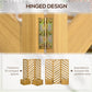 Outsunny Backyard Privacy Screen - Folding 65" with Planters for Patio, Deck, and Backyard, Brown
