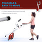 Soozier Foldable Indoor Stationary Bike with 8 Levels of Magnetic Resistance, Exercise Bike for Cardio Workout, Red