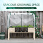Outsunny Raised Garden Bed with PE Greenhouse Cover Outdoor Elevated Wood Planter Box for Herbs and Vegetables, Use for Patio, Backyard, Balcony, 48 x 22 x 46 inch, Natural